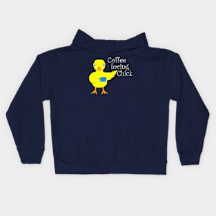 Coffee Chick White Text Kids Hoodie